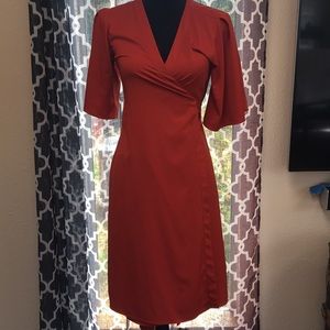 Orange wrap dress